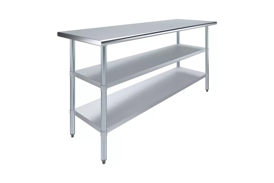 24 in. x 72 in. Stainless Steel Table With Two Undershelves