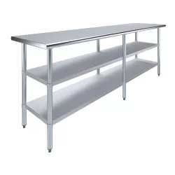 24 in. x 96 in. Stainless Steel Table With Two Undershelves