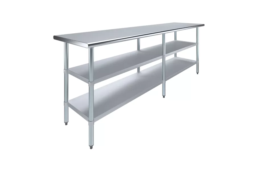 24 in. x 96 in. Stainless Steel Table With Two Undershelves