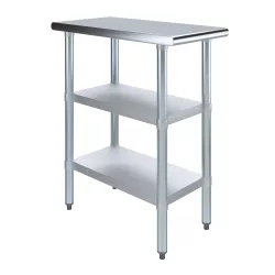 30" X 15" Stainless Steel Work Table With Second Undershelf