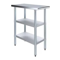 30 in. x 15 in. Stainless Steel Table With Two Undershelves