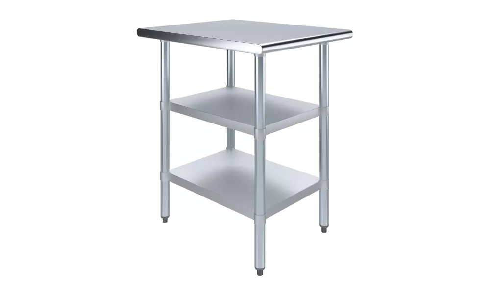 30 in. x 24 in. Stainless Steel Table With Two Undershelves