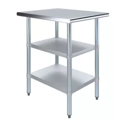 30 in. x 24 in. Stainless Steel Table With Two Undershelves