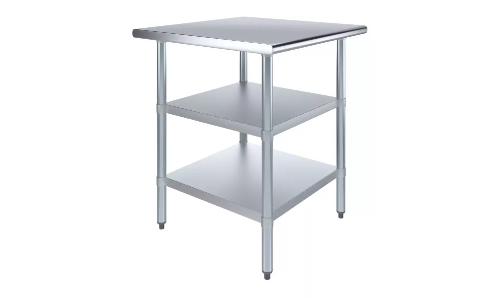 30" X 30" Stainless Steel Work Table With Second Undershelf