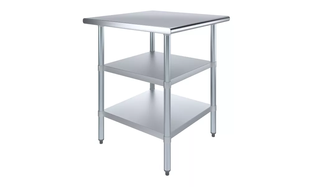 30 in. x 30 in. Stainless Steel Table With Two Undershelves