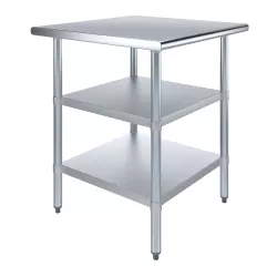 30 in. x 30 in. Stainless Steel Table With Two Undershelves