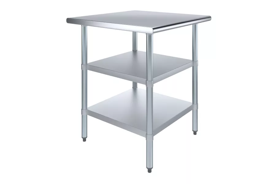 30 in. x 30 in. Stainless Steel Table With Two Undershelves