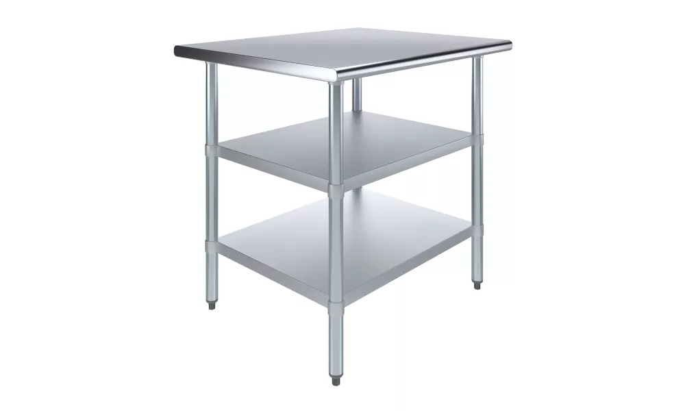 30 in. x 36 in. Stainless Steel Table With Two Undershelves