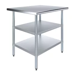 30 in. x 36 in. Stainless Steel Table With Two Undershelves