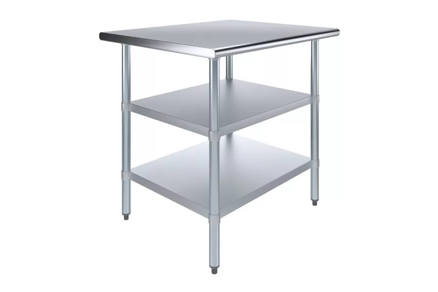 30 in. x 36 in. Stainless Steel Table With Two Undershelves