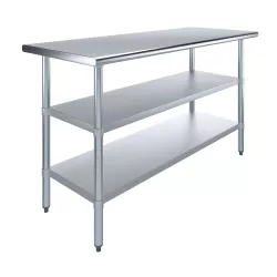 30" X 60" Stainless Steel Work Table With Second Undershelf