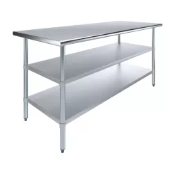 30" X 72" Stainless Steel Work Table With Second Undershelf
