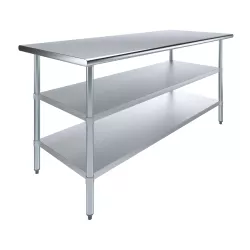 30 in. x 72 in. Stainless Steel Table With Two Undershelves