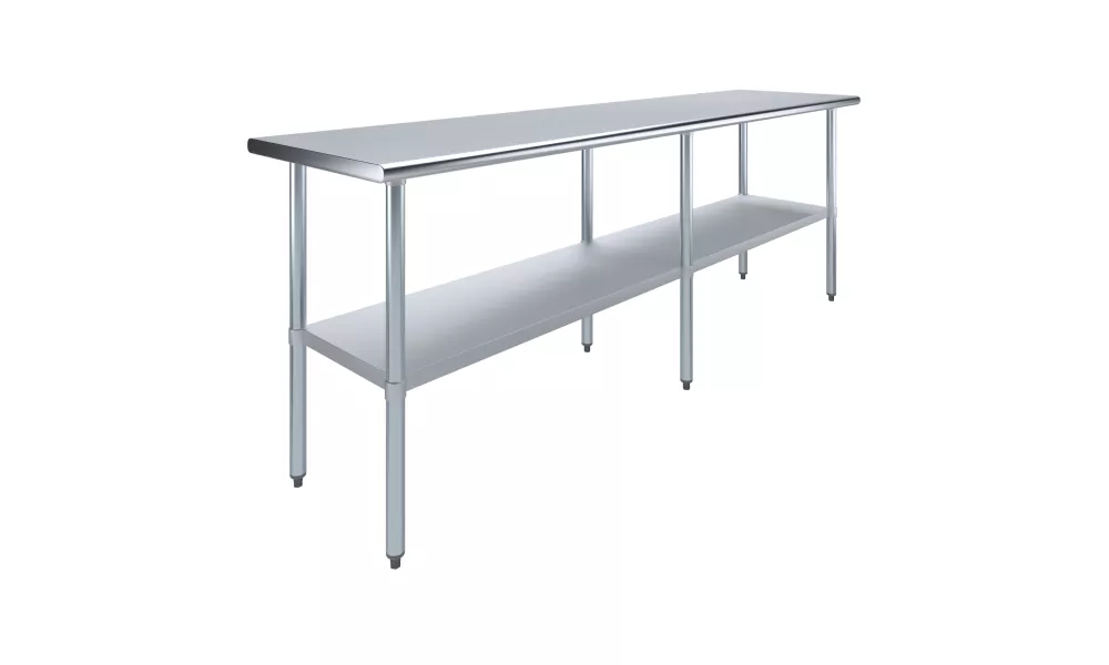 24" X 96" Stainless Steel Work Table With Undershelf