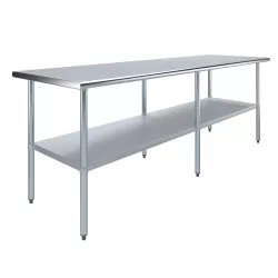 30" X 96" Stainless Steel Work Table With Undershelf