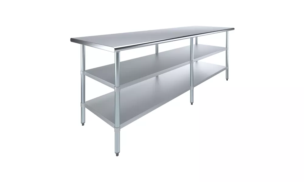 30" X 96" Stainless Steel Work Table With Second Undershelf