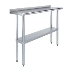 14 in. x 48 in. Stainless Steel Work Table with 1.5 in. Backsplash 