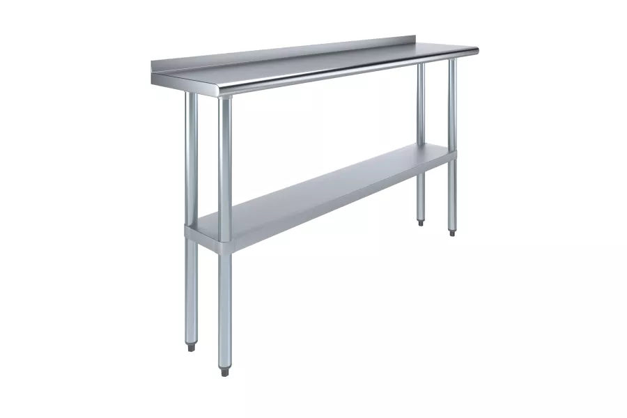 14 in. x 60 in. Stainless Steel Work Table with 1.5 in. Backsplash