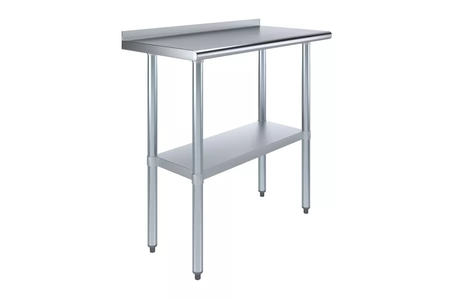 18 in. x 36 in. Stainless Steel Work Table with 1.5 in. Backsplash