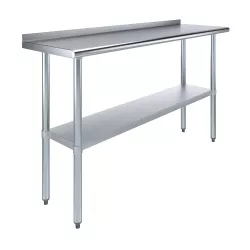 18 in. x 60 in. Stainless Steel Work Table with 1.5 in. Backsplash