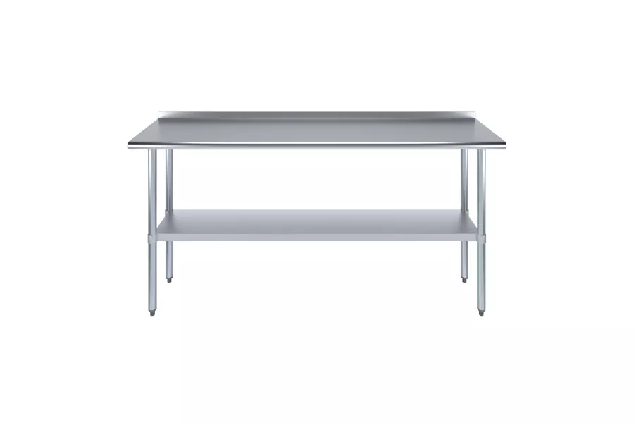 AmGood 18 in. x 72 in. Stainless Steel Work Table with 1.5 in