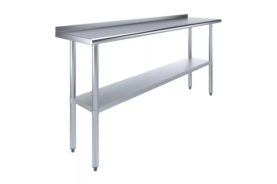 18 in. x 72 in. Stainless Steel Work Table with 1.5 in. Backsplash