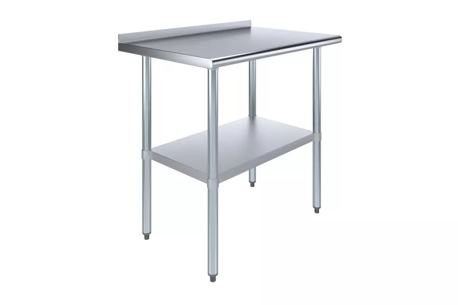 24 in. x 36 in. Stainless Steel Work Table with 1.5 in. Backsplash