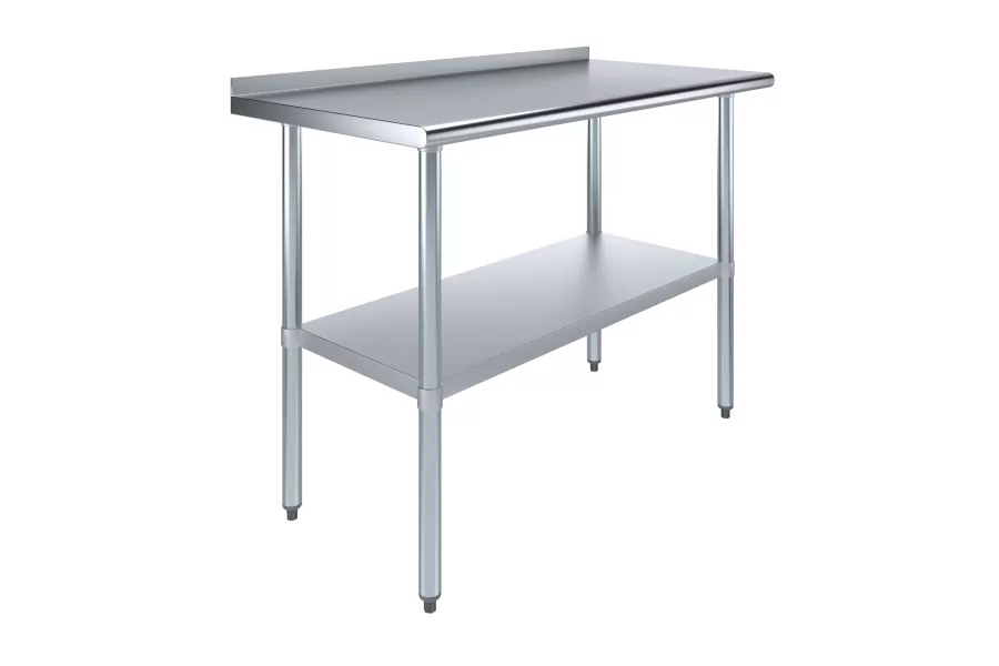 24 in. x 48 in. Stainless Steel Work Table with 1.5 in. Backsplash