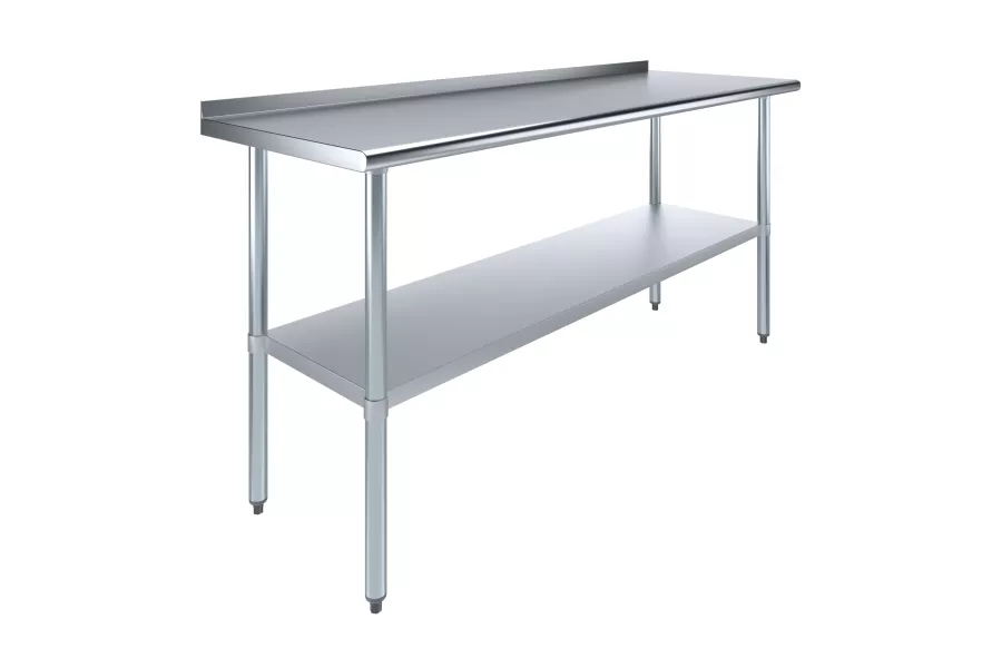 24 in. x 72 in. Stainless Steel Work Table with 1.5 in. Backsplash