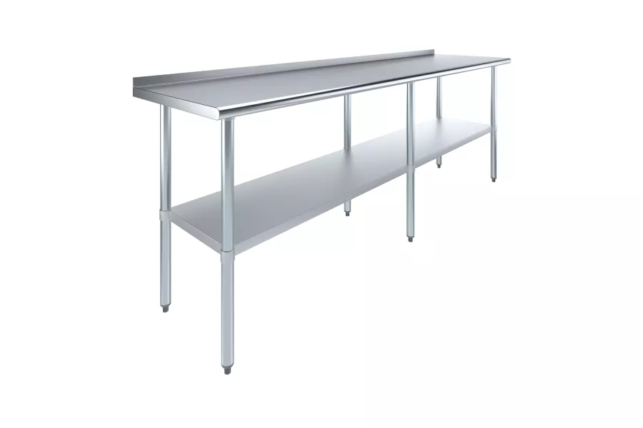 24 in. x 96 in. Stainless Steel Work Table with 1.5 in. Backsplash