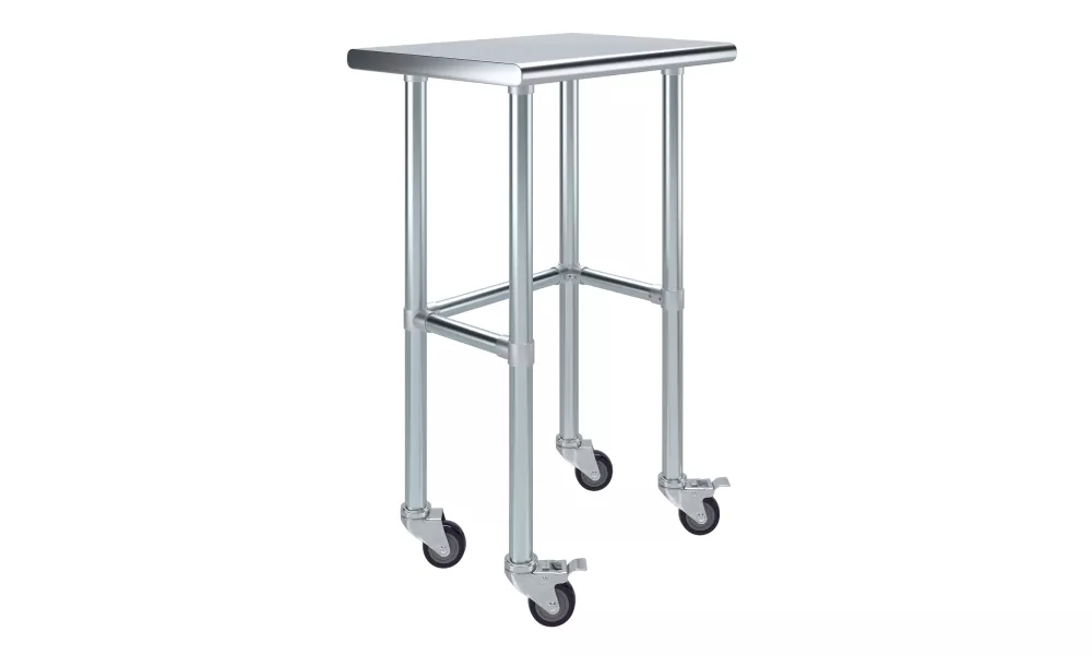 18" X 24" Stainless Steel Work Table With Open Base & Casters