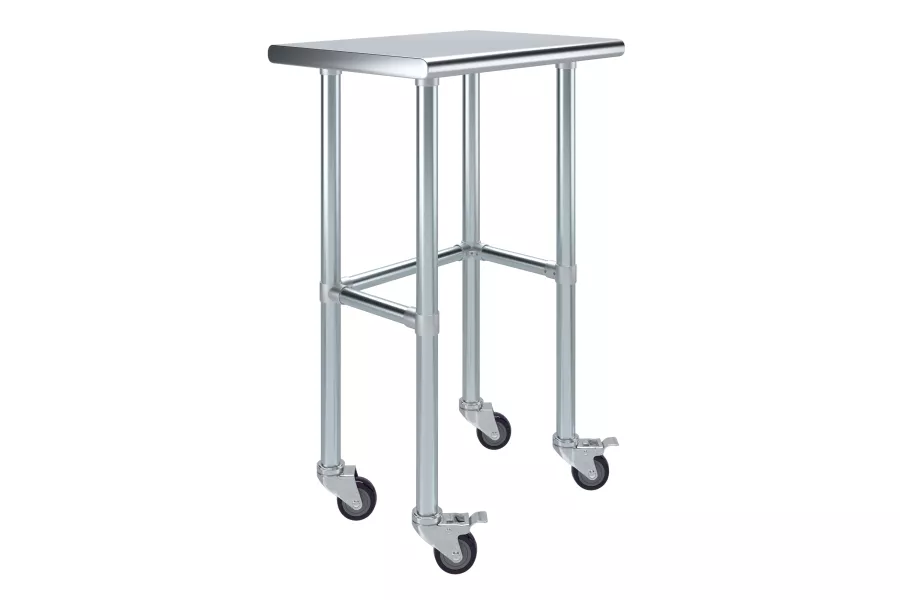 18" X 24" Stainless Steel Work Table With Open Base & Casters