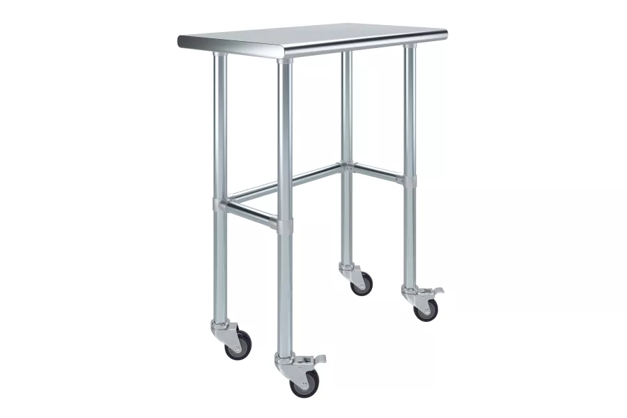 18" X 30" Stainless Steel Work Table With Open Base & Casters