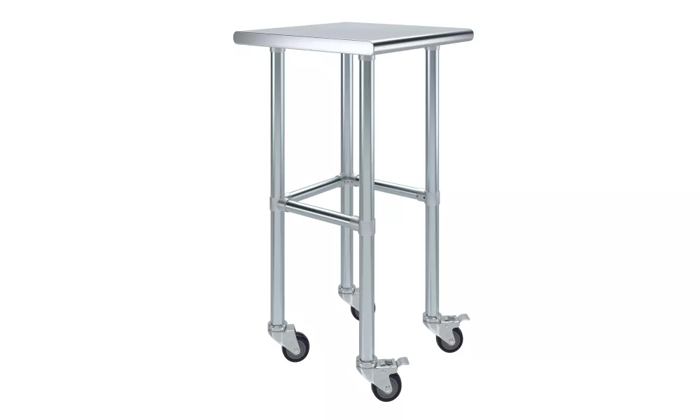 20" X 20" Stainless Steel Work Table With Open Base & Casters