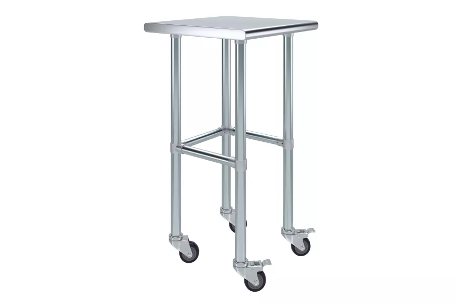20" X 20" Stainless Steel Work Table With Open Base & Casters