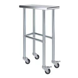 24" X 12" Stainless Steel Work Table With Open Base & Casters