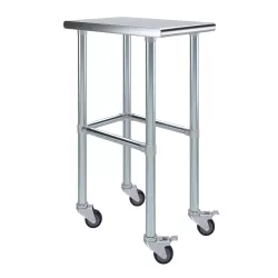 24" X 15" Stainless Steel Work Table With Open Base & Casters