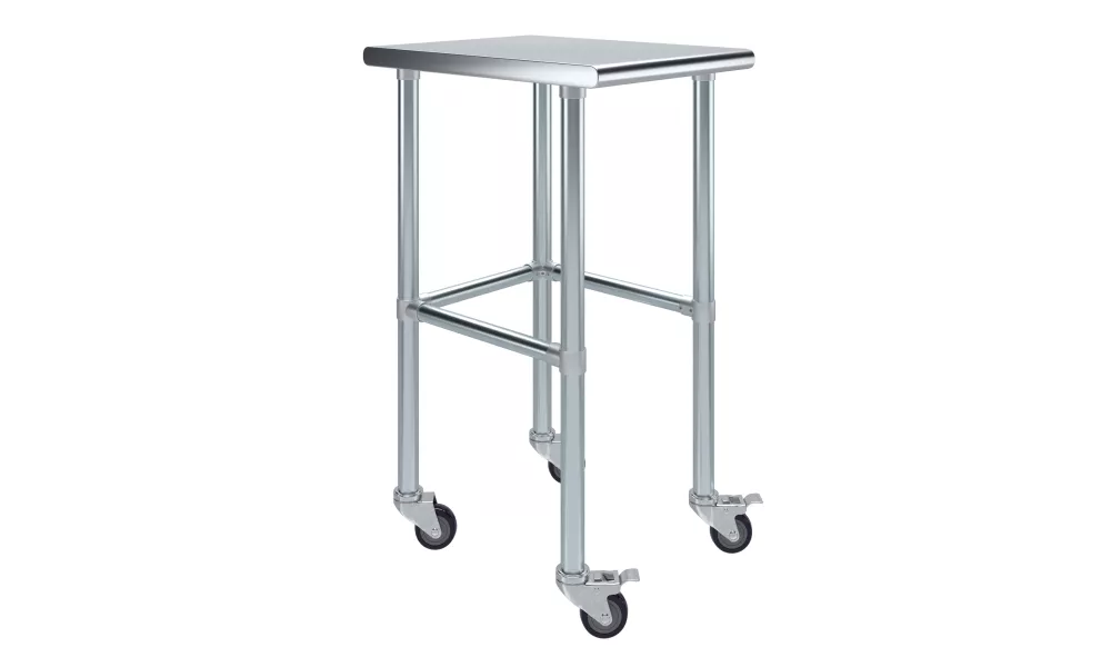 24" X 18" Stainless Steel Work Table With Open Base & Casters