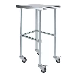 24" X 18" Stainless Steel Work Table With Open Base & Casters