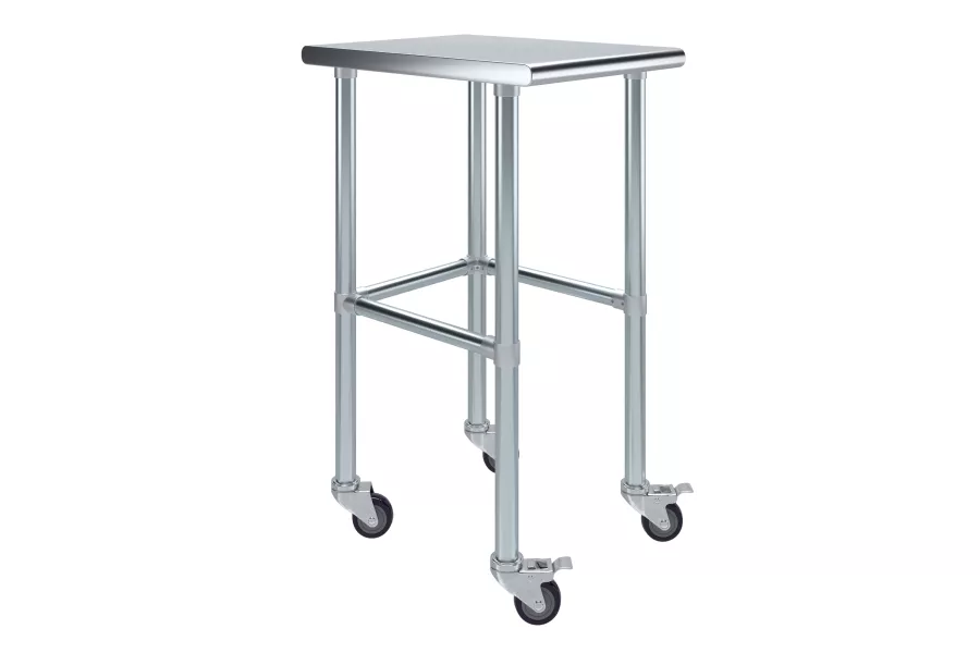 24" X 18" Stainless Steel Work Table With Open Base & Casters