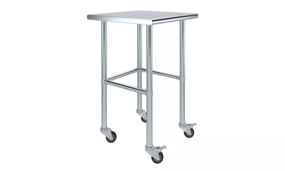 24" X 24" Stainless Steel Work Table With Open Base & Casters