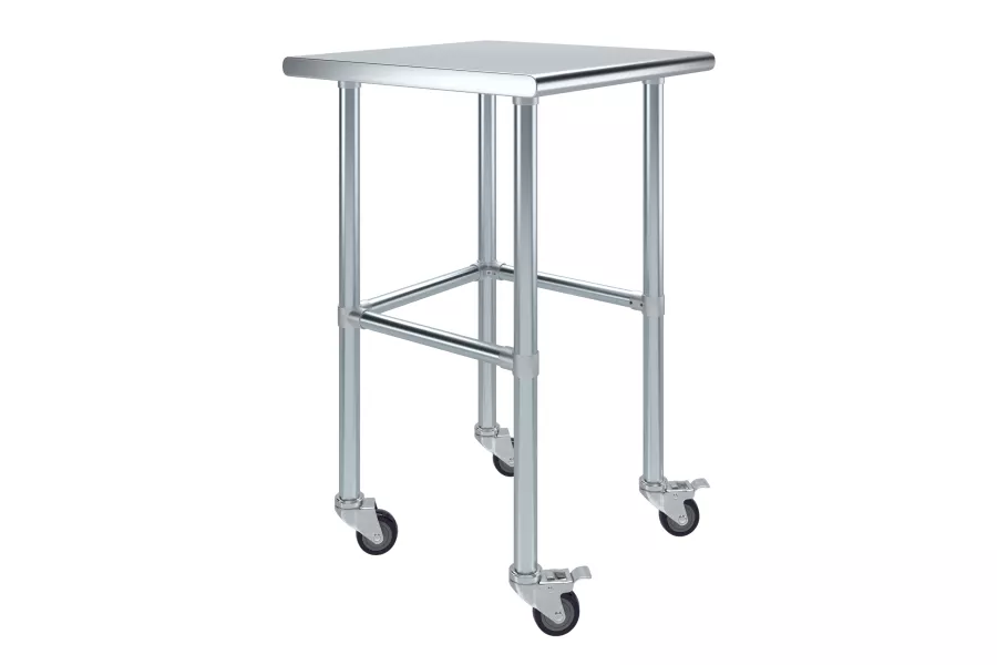 24" X 24" Stainless Steel Work Table With Open Base & Casters
