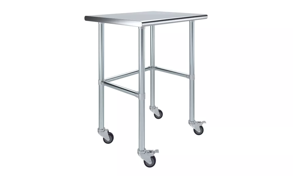 24" X 30" Stainless Steel Work Table With Open Base & Casters