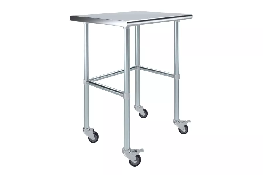 24" X 30" Stainless Steel Work Table With Open Base & Casters