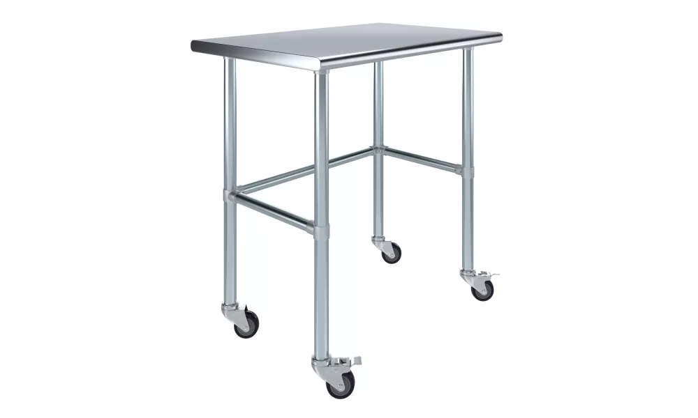 24" X 36" Stainless Steel Work Table With Open Base & Casters