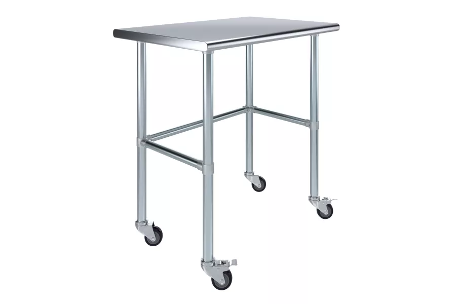 24" X 36" Stainless Steel Work Table With Open Base & Casters
