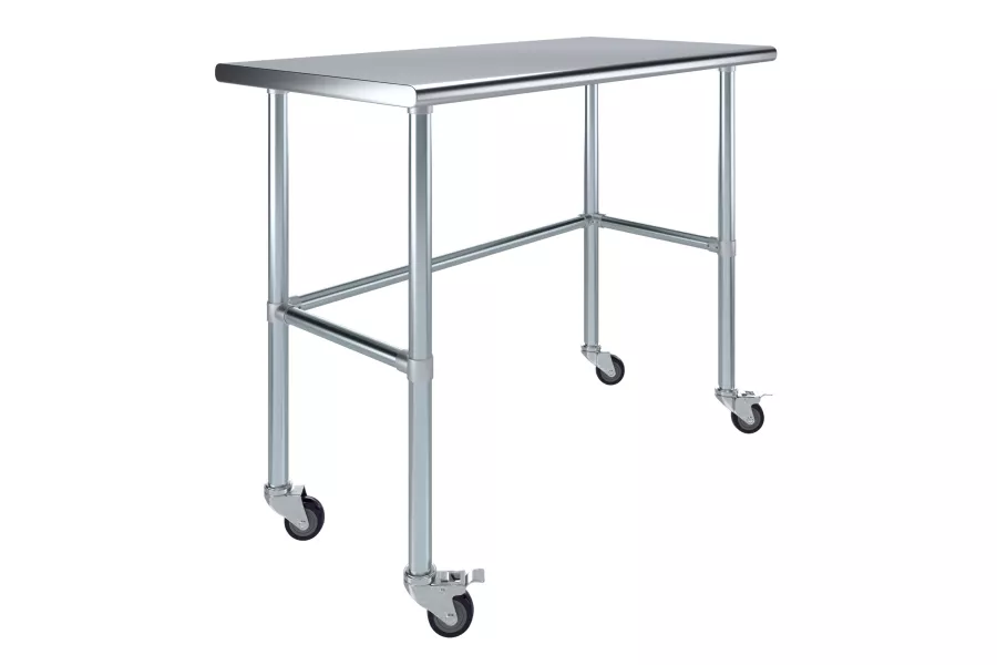 24" X 48" Stainless Steel Work Table With Open Base & Casters