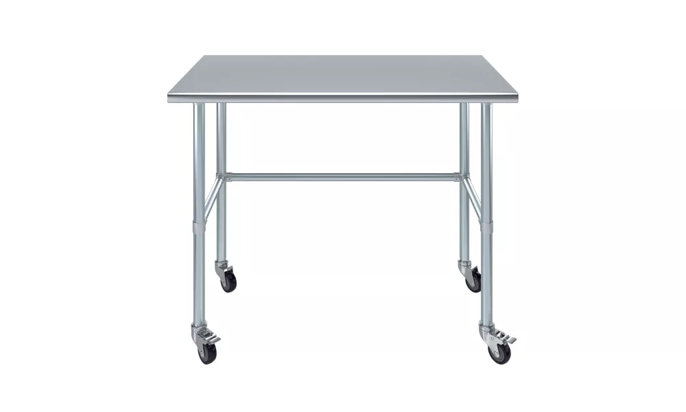 24" X 48" Stainless Steel Work Table With Open Base & Casters