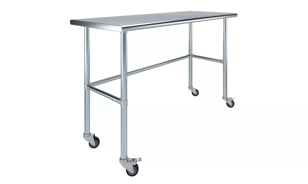 24" X 60" Stainless Steel Work Table With Open Base & Casters