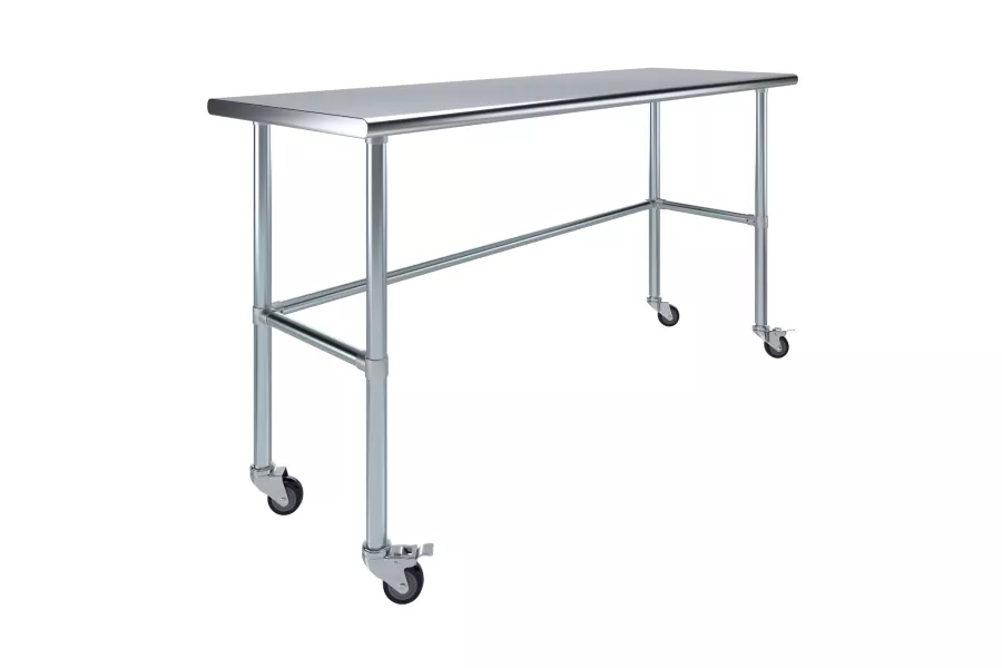 24" X 72" Stainless Steel Work Table With Open Base & Casters